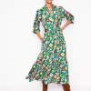 Dresses & Jumpsuits | Midi-Boden Willow Tiered Jersey Dress-Forest Grass, Flourishing Vine ForestGrass,FlourishingVine