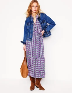 Dresses & Jumpsuits | Midi-Boden Willow Tiered Jersey Dress-Multi, Moroccan Diamond Multi,MoroccanDiamond