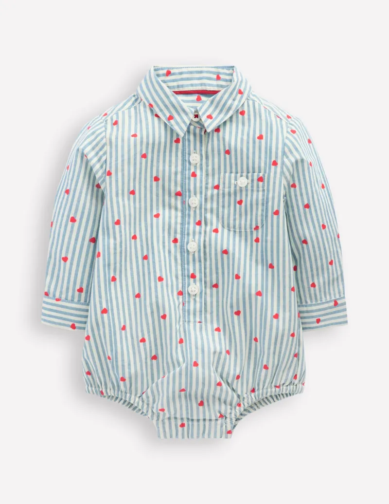 Tops & Bodysuits-Boden Woven Shirt Body-Ticking Confetti Heart TickingConfettiHeart