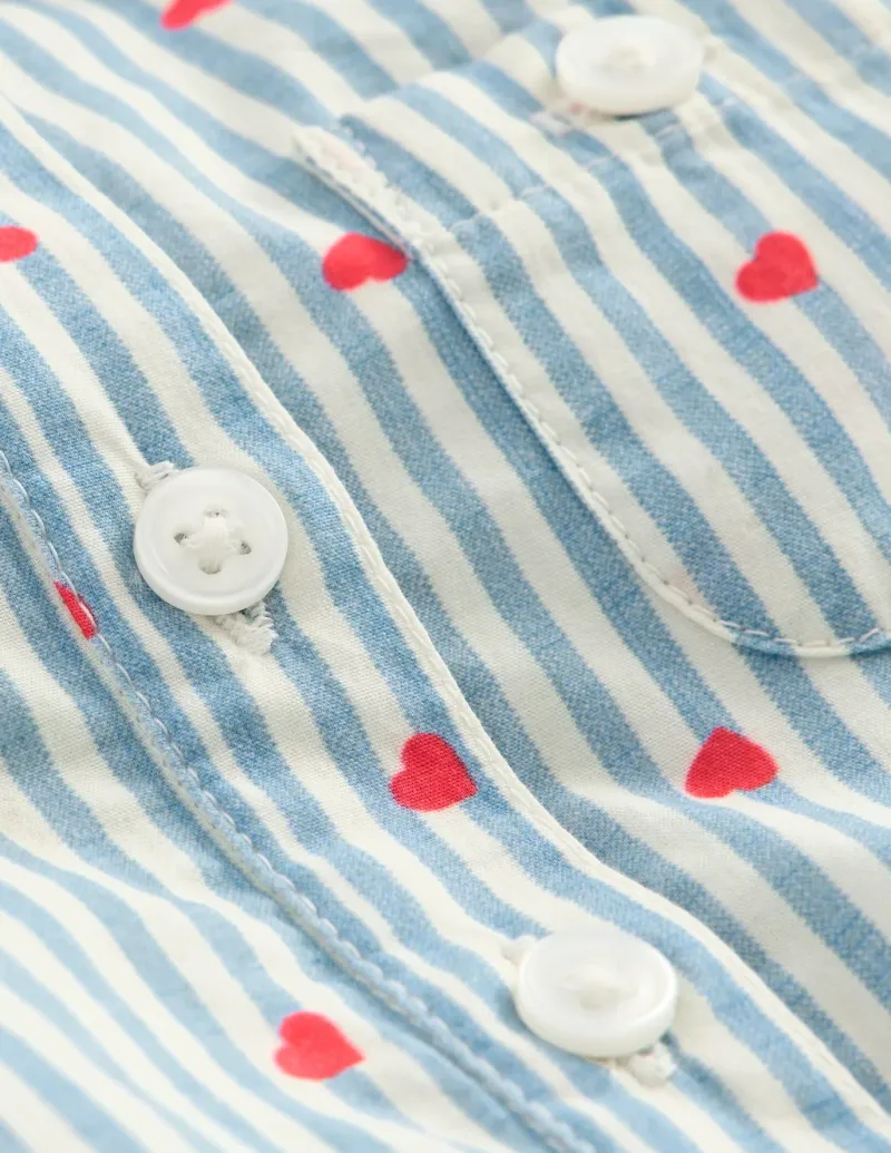 Tops & Bodysuits-Boden Woven Shirt Body-Ticking Confetti Heart TickingConfettiHeart