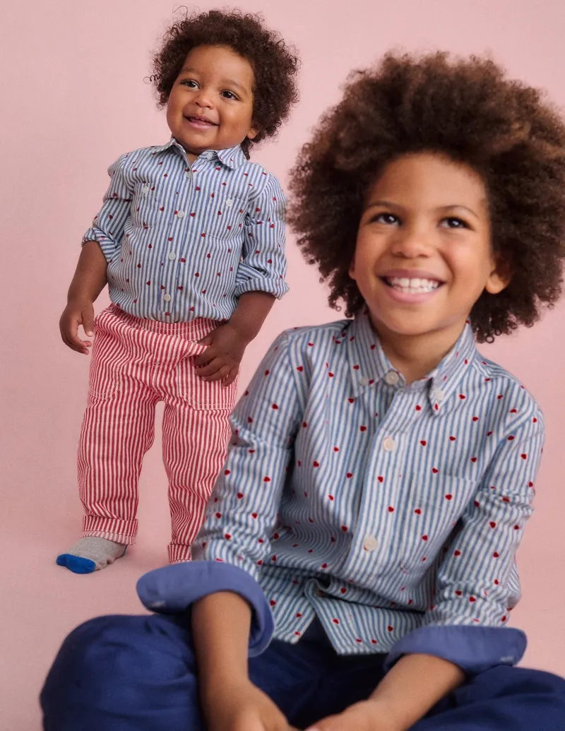 Tops & Bodysuits-Boden Woven Shirt Body-Ticking Confetti Heart TickingConfettiHeart