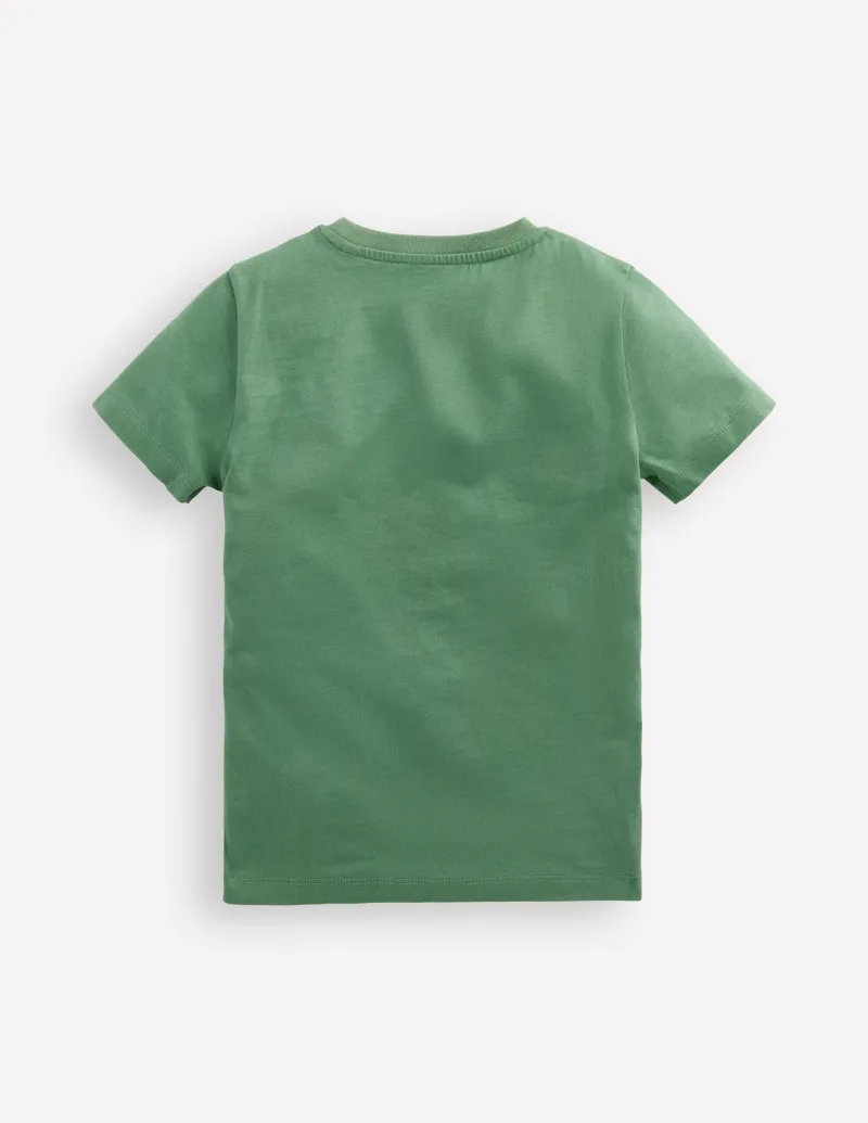 Tops, T-Shirts & Polos-Boden Zipper Applique T-Shirt-Newt Green Dinosaur NewtGreenDinosaur